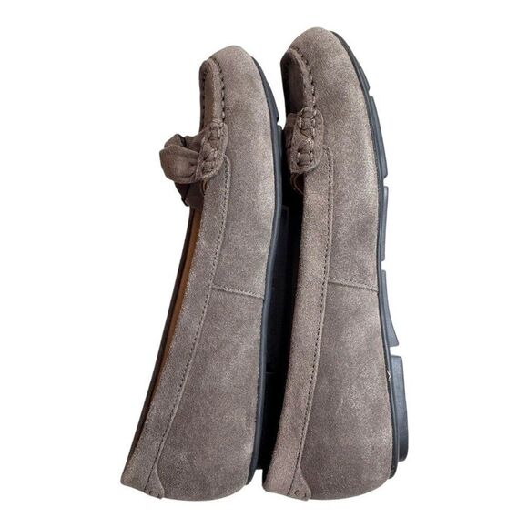 Vionic Womens Suede Moccasin Flats 7.5 Gray Slip-On Comfort Shoes Bow Accent - Picture 13 of 13